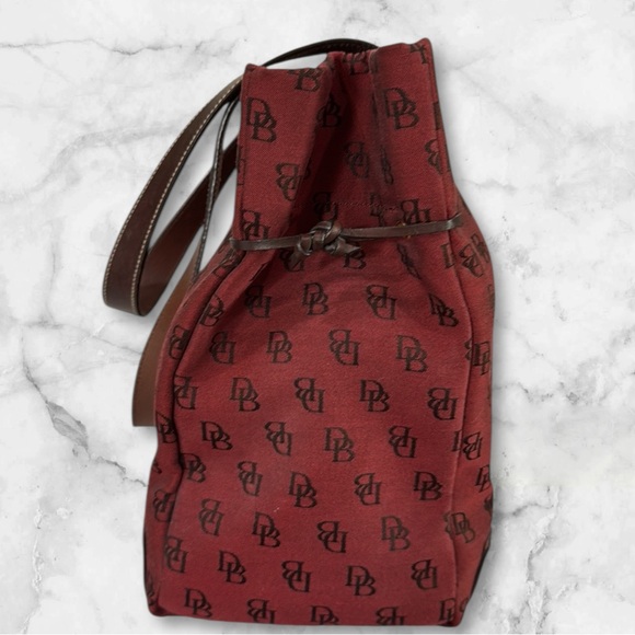 Dooney & Bourke Red Monogram Canvas Tote Bag - Picture 4 of 14